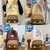 Hamburger Nylon Cartoon Casual Backpack With Dual Color Design For Use Daily