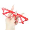 Vintage Glasses for Adult and Kids with Rhinestones Unisex Nerd Styles Clear Lens Glasses for Cosplay Costume Party