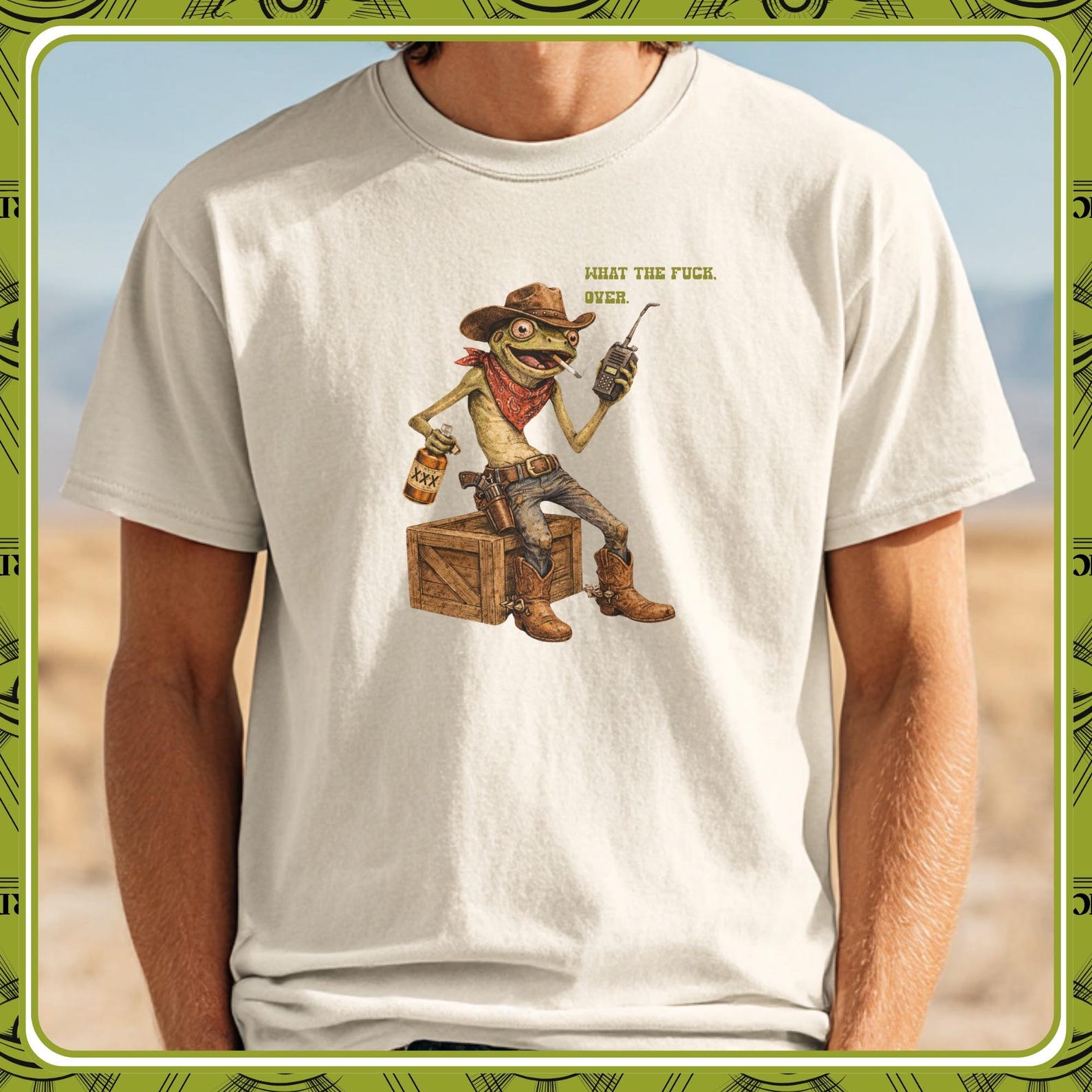 Cowboy Frog Tee Unhinged Toad Shirt Overstimulated Western Contruction Rail Worker Funny Gift What The Fuck S