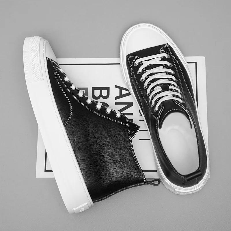 Fashion British Style Men's Genuine Leather Casual Shoes Fashionable Business Work Shoes Men's Banquet Formal Shoes Winter Short Boots