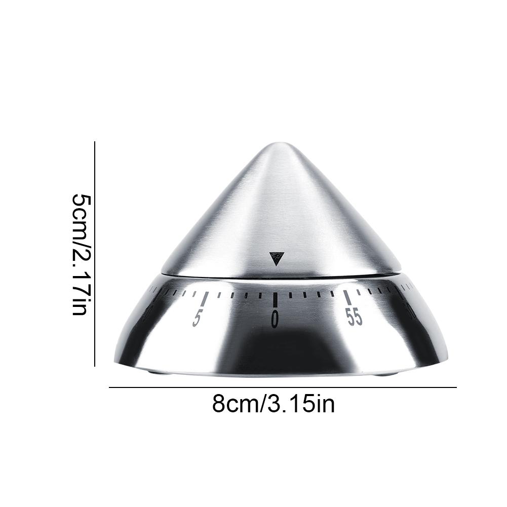 Fashionable Stainless Steel 60 Minutes Count Down Mechanical Cooking Timer Kitchen Tool Silver