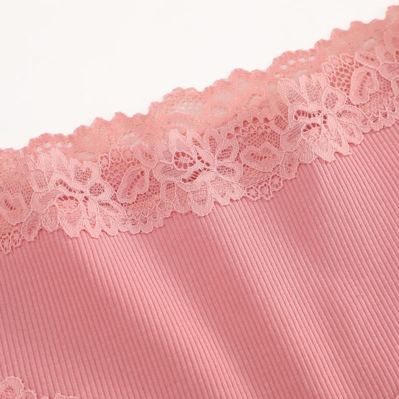 Women‘s Cotton Fabric Panties Sexy Lace Trim High Waist Underwear Solid Color Breathable Bikini Briefs Female Sexy Lingerie New