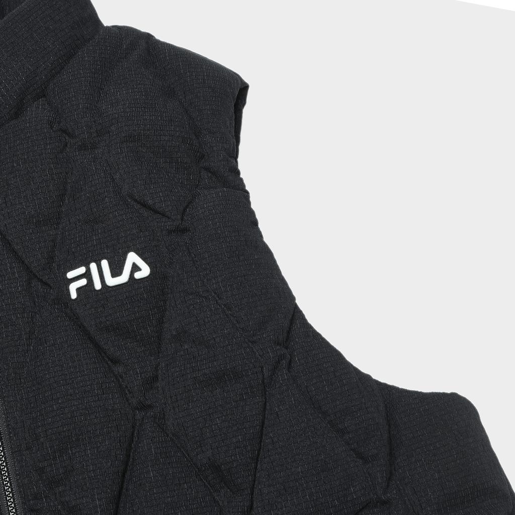 Fila X The Met Monet Collaboration 2023 Winter New Down Vest Warm Stand Collar Top Women Tops Black F11W348903F-BK