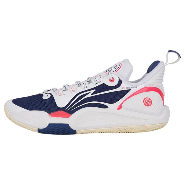 Li Ning Speed 9 Удобная амортизация Нескользящие Износостойкие Низкие Баскетбольные кроссовки Мужские Сине-белые ABPT055-2 45