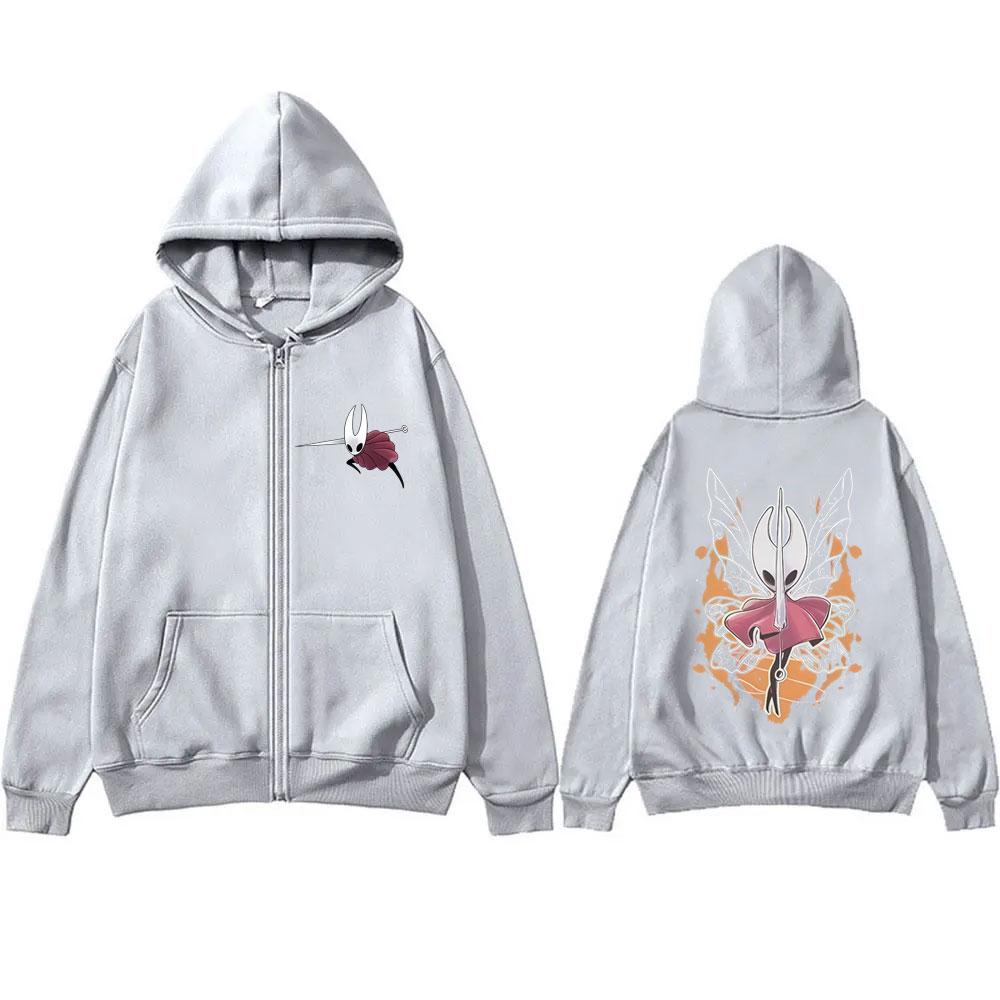 Game Hollow Knight Graphic Zipper Hoodie Men Women Unisex Fashion Oversized Zip Up Hoodies Male High Quality Fleece Cotton Jacket Coat