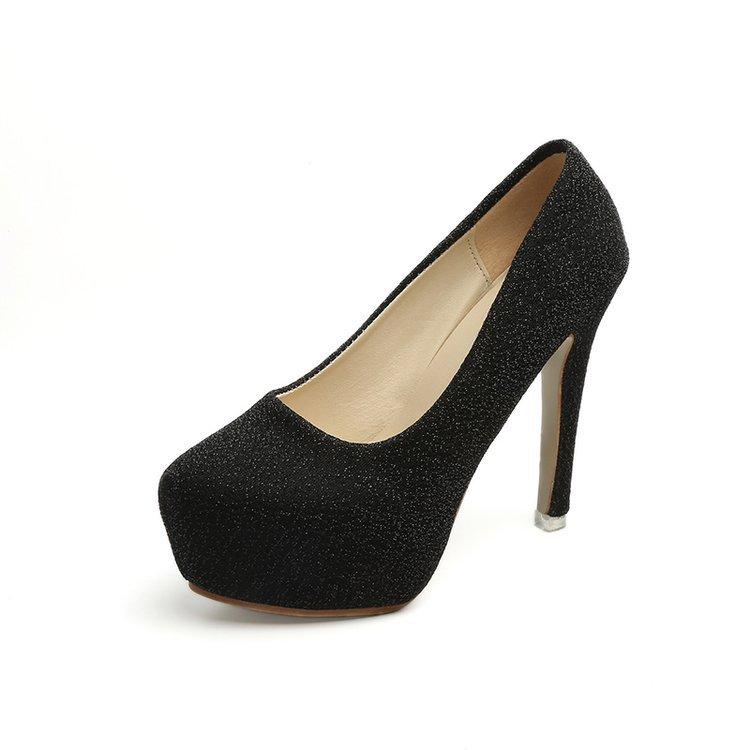 Heel sexy single shoes summer and autumn new round head thin heel women's shoes nightclub women's shoes waterproof table high heel princess wedding