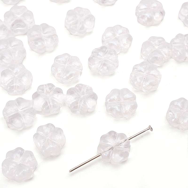 20 adet/torba 10mm cam çiçek boncuk Charm ara parça boncuk küpe kolye DIY takı yapımı