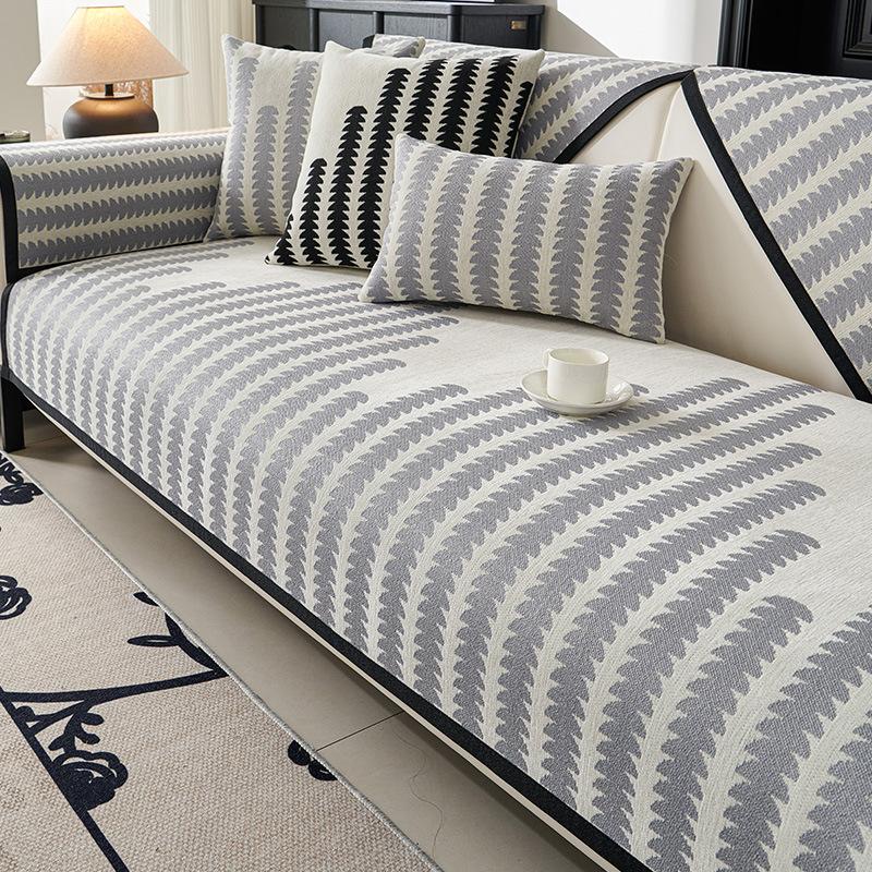 Nordic High-End Chenille Sofa Cushion, Four-Season Universal Seat Cushion, Non-Slip Leather Sofa Cover  New Cover