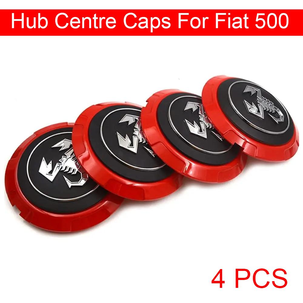4PCS OD 133 MM Sport Rim Cap Car Emotion Equip Scorpion Wheel Covers Wheel Center Sturdy Cap Wheel Cover Hubcap for Fiat 500