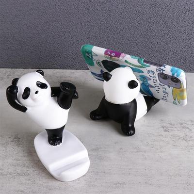 Bracket Stands Panda Mobile Phone Holder Plastic Cartoon Phone Stand Holder Cute Panda Figurines Mobile Phone Bracket