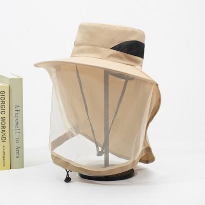 Unisex Składany Kapelusz Mosquito z Ukrytą Siatką Uv Odporny na Owady Ochrona przed Pszczołami Outdoorowy Daszek Kapelusz Bucket Kapelusz Wędkarski