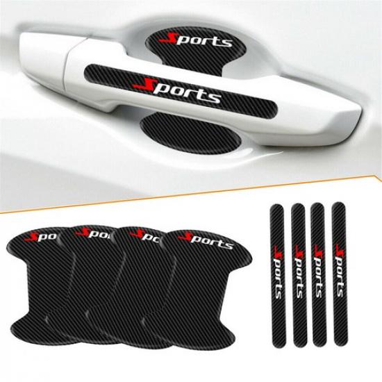 10pcs Car Carbon Fiber Door Handle Bowl Sticker Protector Anti Scratch Cover