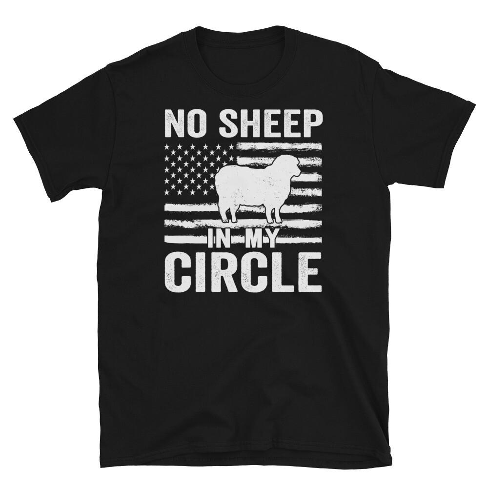 

No Sheep In My Circle USA Flag Patriotic Short-Sleeve Unisex T-Shirt S разноцветный