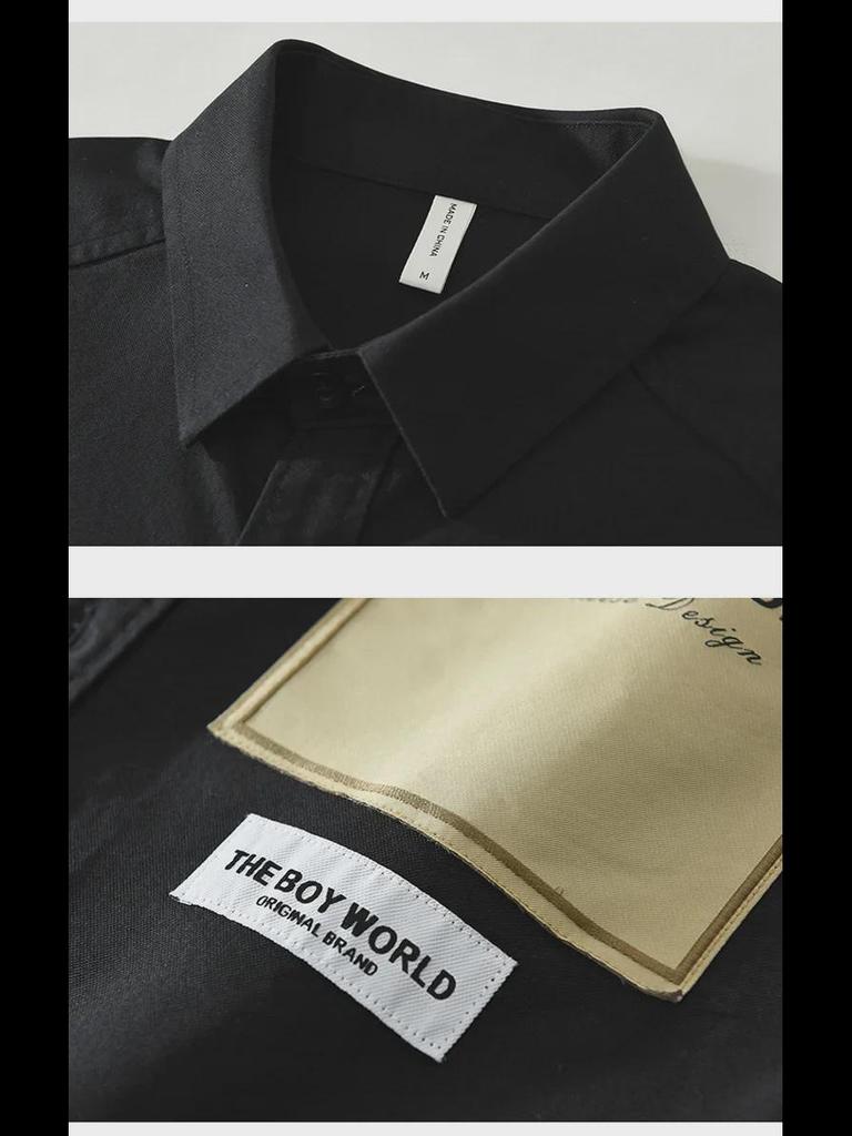 Men's Japanese Style Long-Sleeve Shirt: Youth Fashion, Casual and Loose Fit