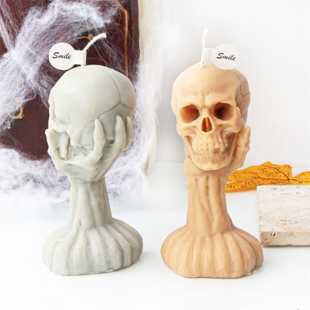 Halloween Skull Hand Silicone Mold DIY Crafts Project Reusable Soap Candle Plaster Chocolate Baking Tool Supplies