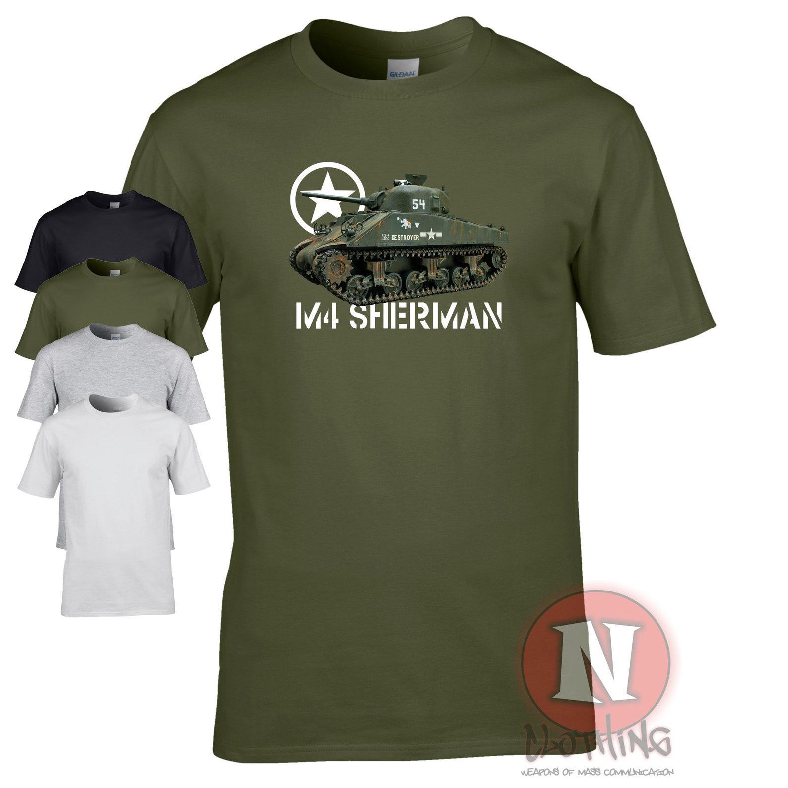 Sherman M4A1 Tank T-Shirt US army. The backbone of allied WW2 armour. XL