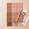 Womens Winter Plaid Scarf With Tassels Long Knitted Wrap Shawl Office Chic Casual Wear