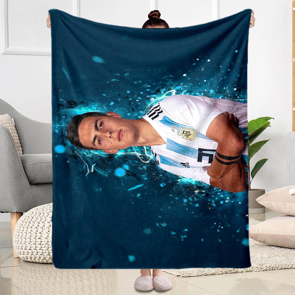 Dynamic Soccer Celebration Blanket Comfortable Perfect for Bedding Sofa Office All-Season Use Modern Best Holiday Gift for Friends Family