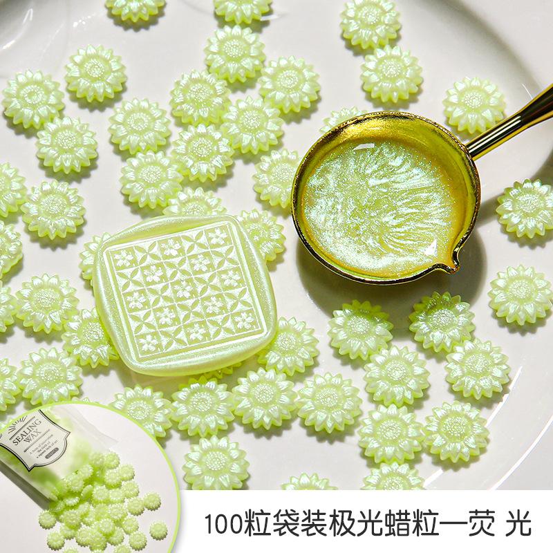 100Pcs/bag Sunflower Enamel Wax Particles Translucent Color DIY Invitation Envelope Seal Full Set of Wax Making Materials