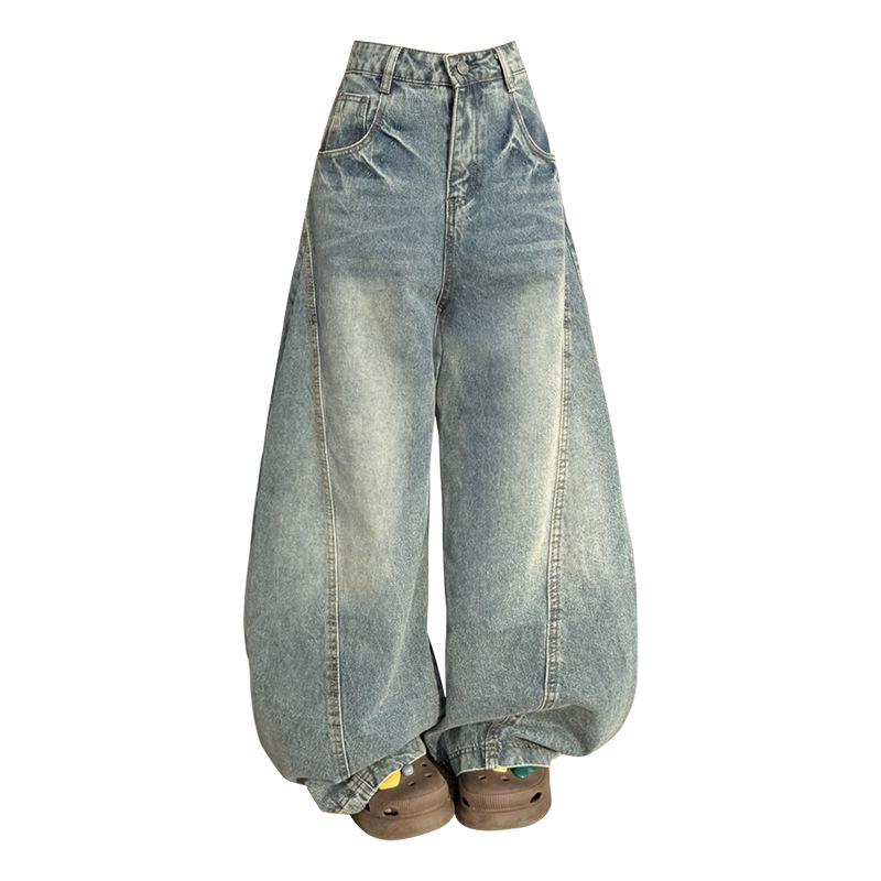 Damen High Waist Retro Säbeljeans - Frühling/Herbst Stil, Stilvolle Weitbeinige Hose