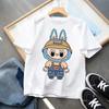 Summer Labubu Children Clothess Boy Clothes Kids Cute Cartoon Printed Short Sleeve T-shirt Girl Labubu Summer Casual Tops Loose