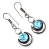 Swiss Blue Quartz Gemstone Women's Unisex Jewelry Necklace Set 18-20''