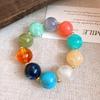 Colorful Bohemian Acrylic Beaded Choker Handmade Unique Necklace for Women Summer Beach Party Jewelry