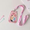 Cartoon Animal Shaped Long Rope Neck ID Card Holder Student Bus Card Cover Case Badge Holder Kpop Idol Photocard Holder