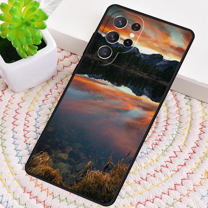 Mountain Reflection By The Lake Silicone Phone Case For Samsung Galaxy Note 10 Pro S26 S25 S24 S23 S22 S21 Plus Ultra Capa Cover