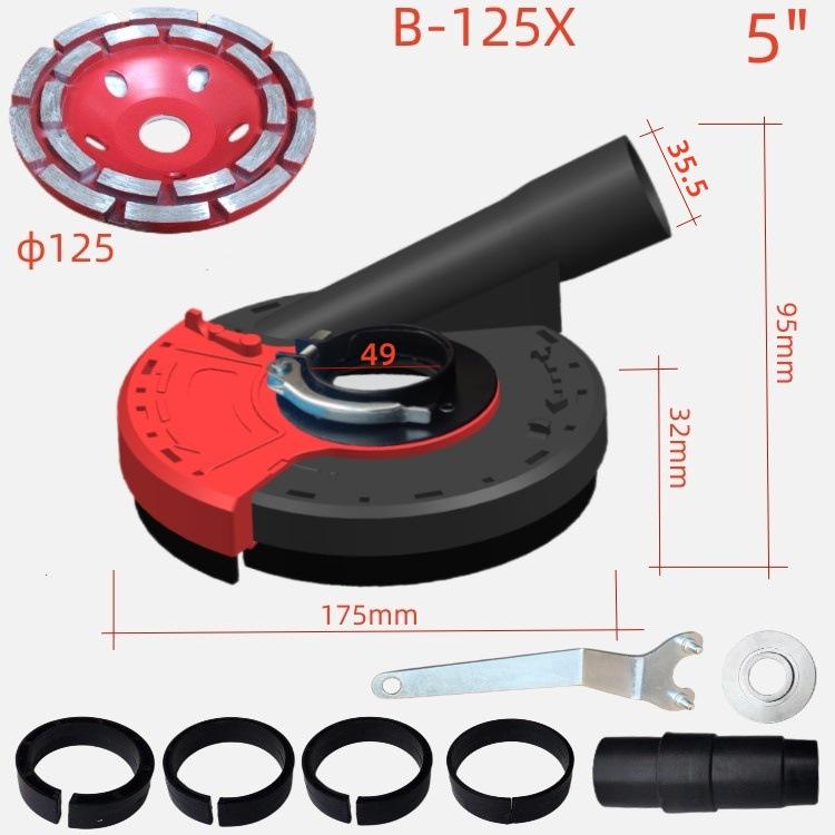 5-Inch Dust Shroud for 125/180/230 Angle Grinder, Concrete Stone Dust-Free Grinding Cover
