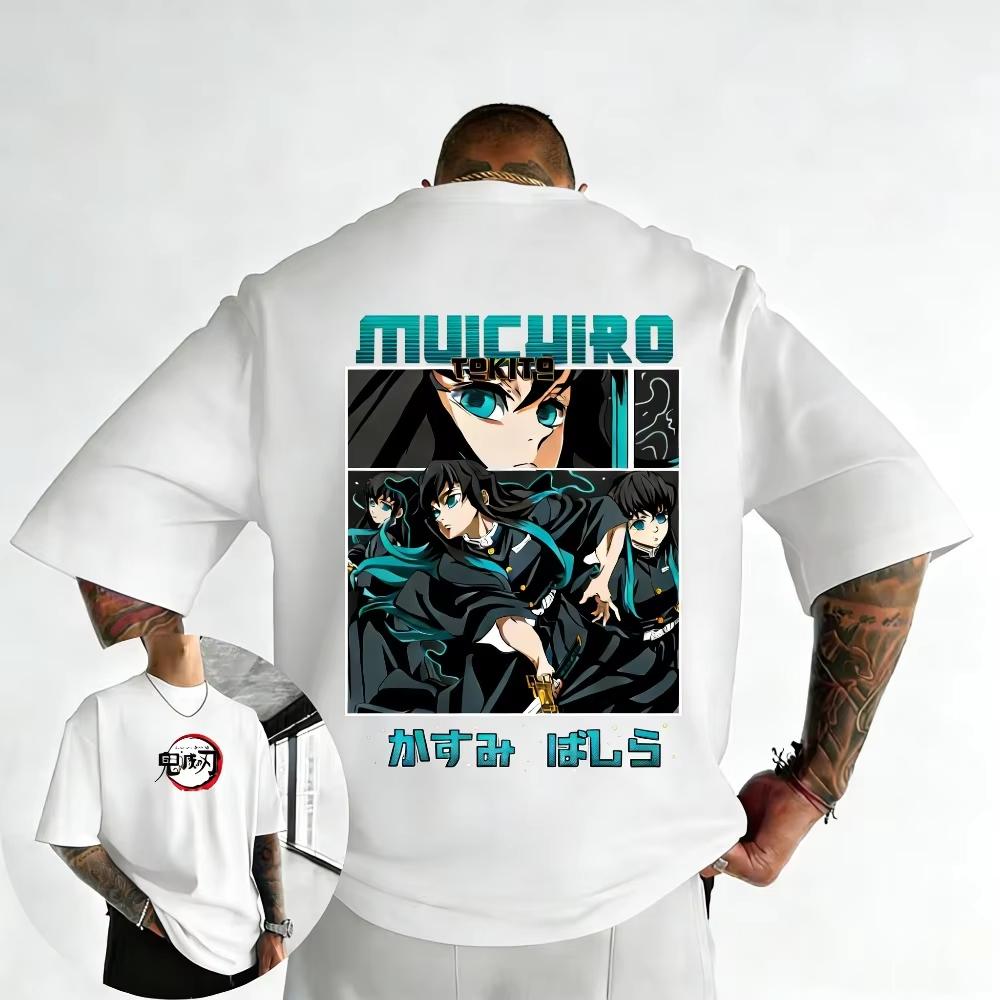 Unisex Pure Cotton Tshirt  Demon Slayer  Tetsuya Himuro  Summer Harajuku Style Anime Print ShortSleeved Shirt for 2026