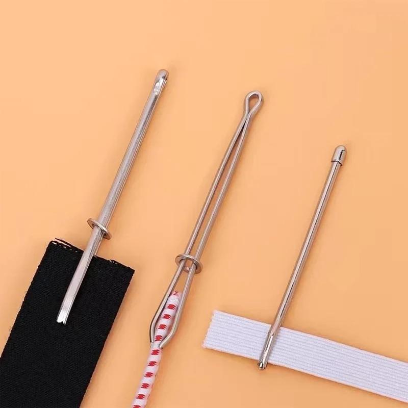 2PCS Drawstring Threader Easy Pull Bodkin Sewing Threader Tweezers Machine Large and Small Sewing Craft DIY Tool Accessories