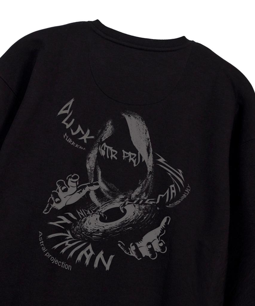 ASTRAL PROJECTION Ancient Monk Loose Fit Sweatshirt_Black
