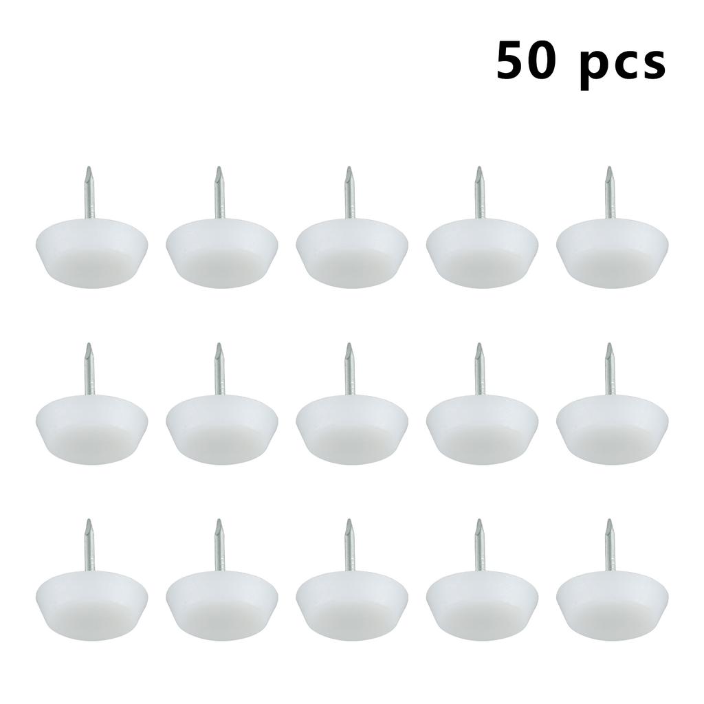 50Pcs 14/18/20mm Table Chair Leg Slider Glide Pads Nail-On Feet Pads Anti Slip Furniture Foot Mats Wooden Chair Legs Protector