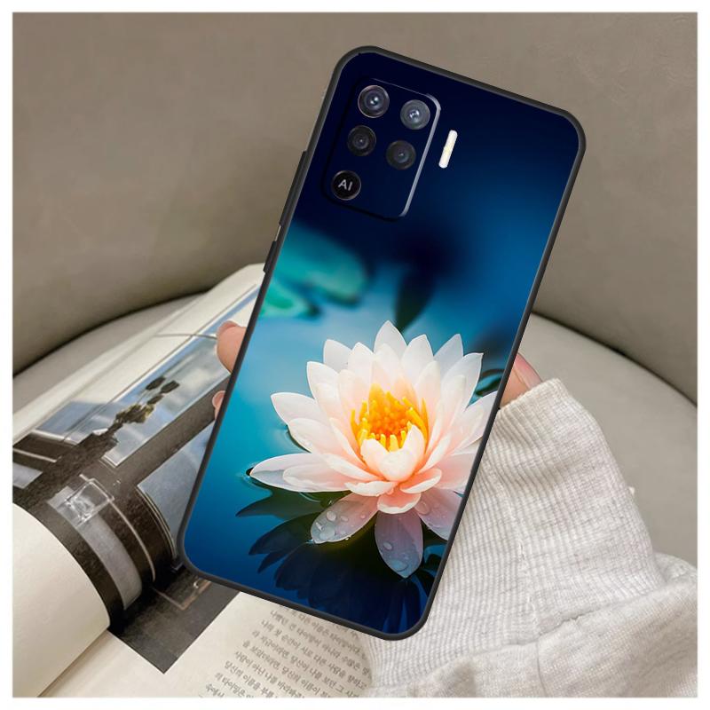 Sommer Lotus Hülle Für Oppo A5 Pro A38 A58 A78 A98 A54 A74 A94 A18 A57 A17 A77 A80 A60 A40 A96 A76 A16 A15