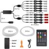 Interior Car Lights, 9 In 1 Car LED Strip With Wireless APP/RF Remote/Button Control, 16 Million Colors Ambient Lighting Kit With 5 Fiber Optic LED