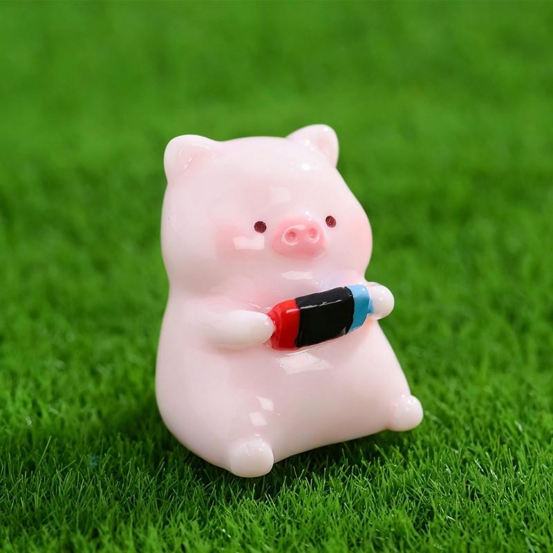 Pigs Figurines Mini Pigs Decors Waterproof Toy Playsets Miniature Doll Garden Figurines Cake Toppers Parties Favor