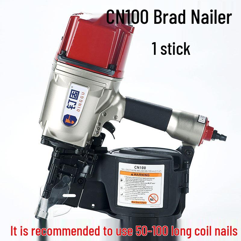 Pneumatic Coil Nailer: CN55, CN70, CN80 for Packaging, Pallets, Box Nailing with Threaded and Smooth Shank Nails.