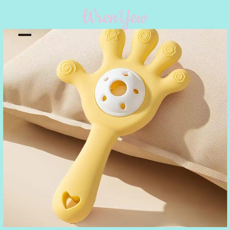 Infant Silicone Teether With Hand Rattle For Teething Relief And Comfort