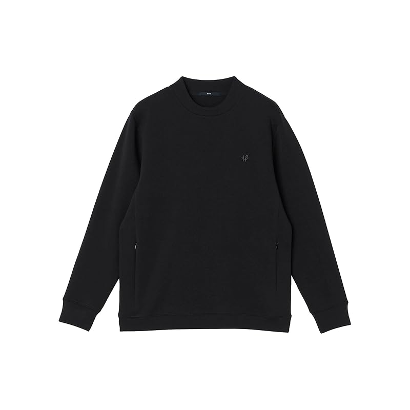 

[Ships] 24AW knit Telework Biz One point logo high gauge double knit crew neck sweatshirt men s 112040417 black L