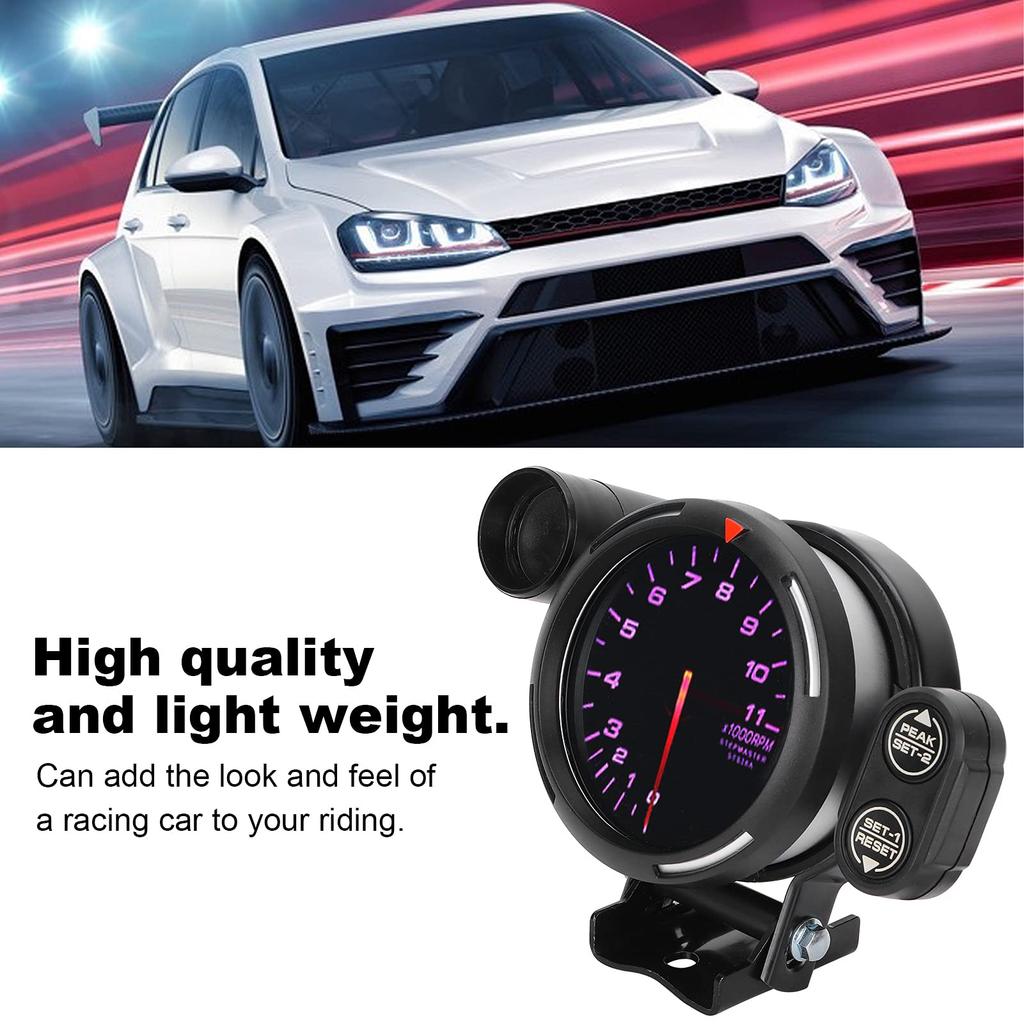 Car Tachometer, Replacement 3.15in LCD Tachometer Electronic 7 Colors
