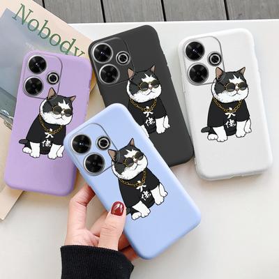 Funda de silicona suave Cool Cat para Xiaomi Redmi Note 13 Pro 13C 14 Poco C65 Samsung A55 A35 A34 M35 S24 iPhone Huawei Honor 200 Realme Funda a prueba de golpes