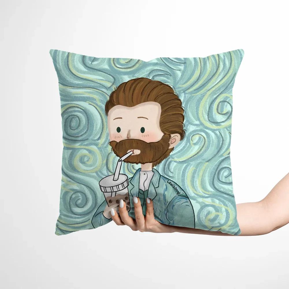 

Чехол для подушки с известной картиной в стиле Q, декоративные подушки для дивана, наволочки, декоративные x чехлы для подушек 66x66cm зелёный