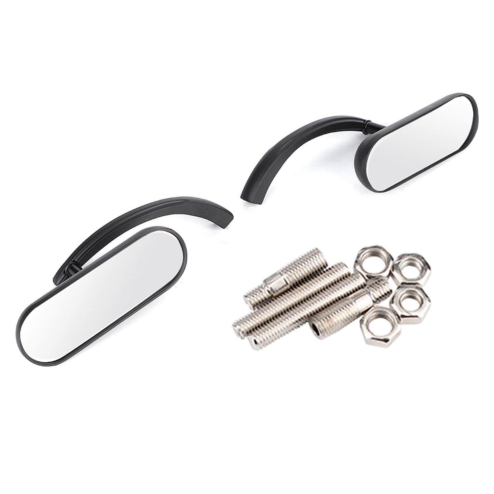 

2Pcs Motorcycle Black Mini Oval Rear View Mirror for Honda Shadow 600 750 1100 ACE