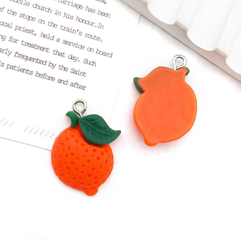 Colgante Creativo de Resina Naranja Hamburguesa y Pizza Llavero Accesorio de Joyería