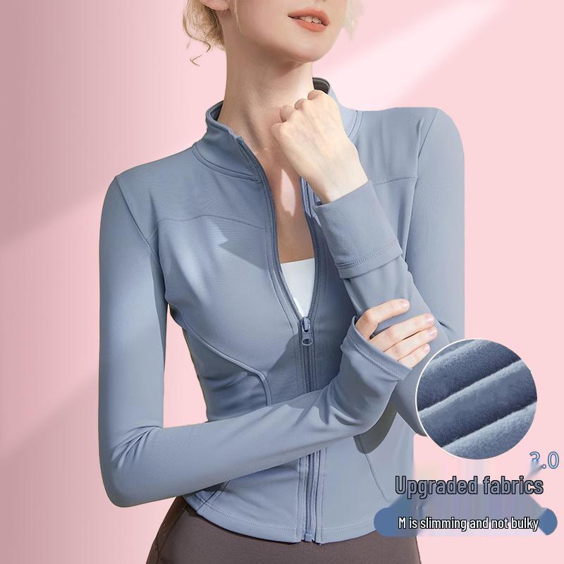 2026 Women's Quick-Dry Stand Collar Yoga Jacket - Long Sleeve, Sun Protection, for Running and Fitness