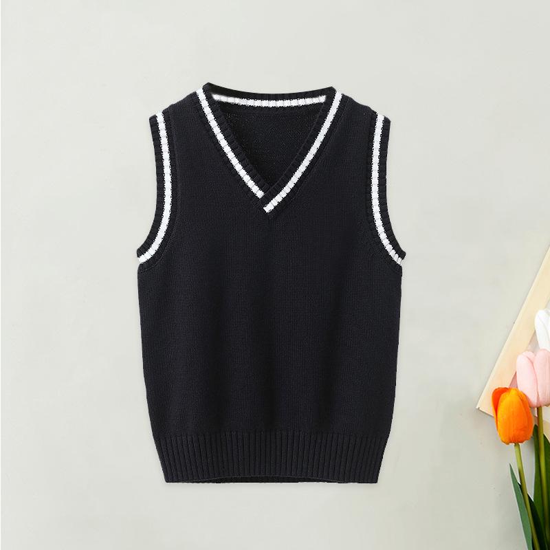 

Детский уличный комплект жилета и куртки: Весенне-осенняя тонкая верхняя одежда для мальчиков и хлопковый свитер для девочек 110 cm темно-синий