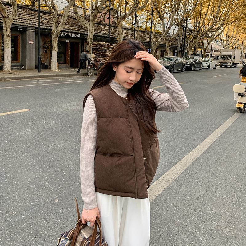 New Thickened Cotton Vest 2025 Winter Clothing Foreign Style Warm Jacket Women's Winter Down Cotton Vest Vest Vest