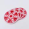 4Pcs Snowflake Shaped Coaster Felt Coasters Non-Slip Heat Resistant Round Cup Mats for Table Protection Red Felt Coasters