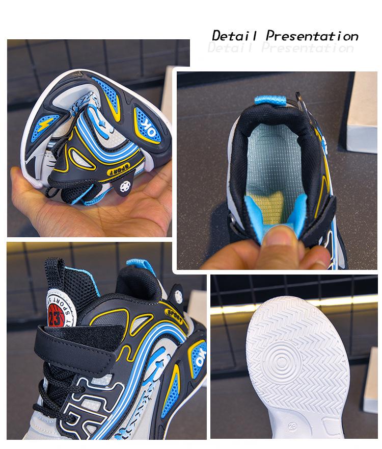2026 Boys' Lightweight Non-Slip Basketball Shoes with Rotating Buckle